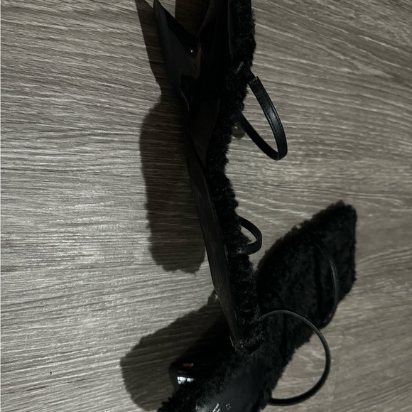 Zara Faux Fur Wedge Sandals - Picture 3 of 6